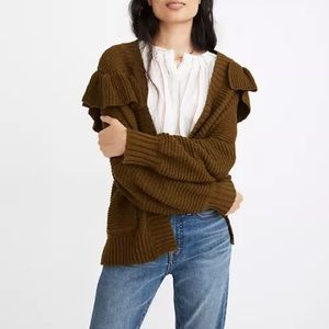 Madewell Ruffle Cardigan Sweater
